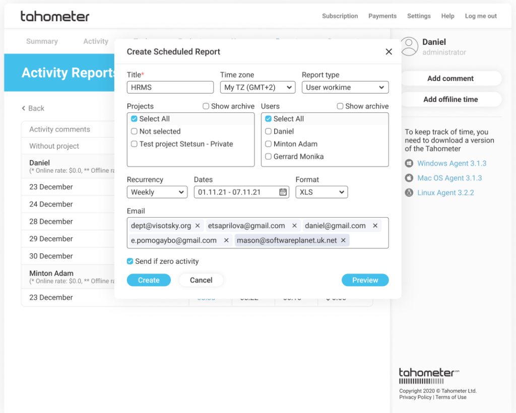 Create scheduled report